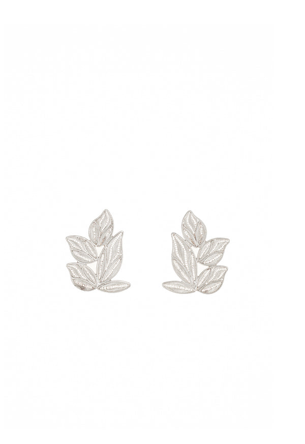 Sterling Silver Leaf Filigree Earrings